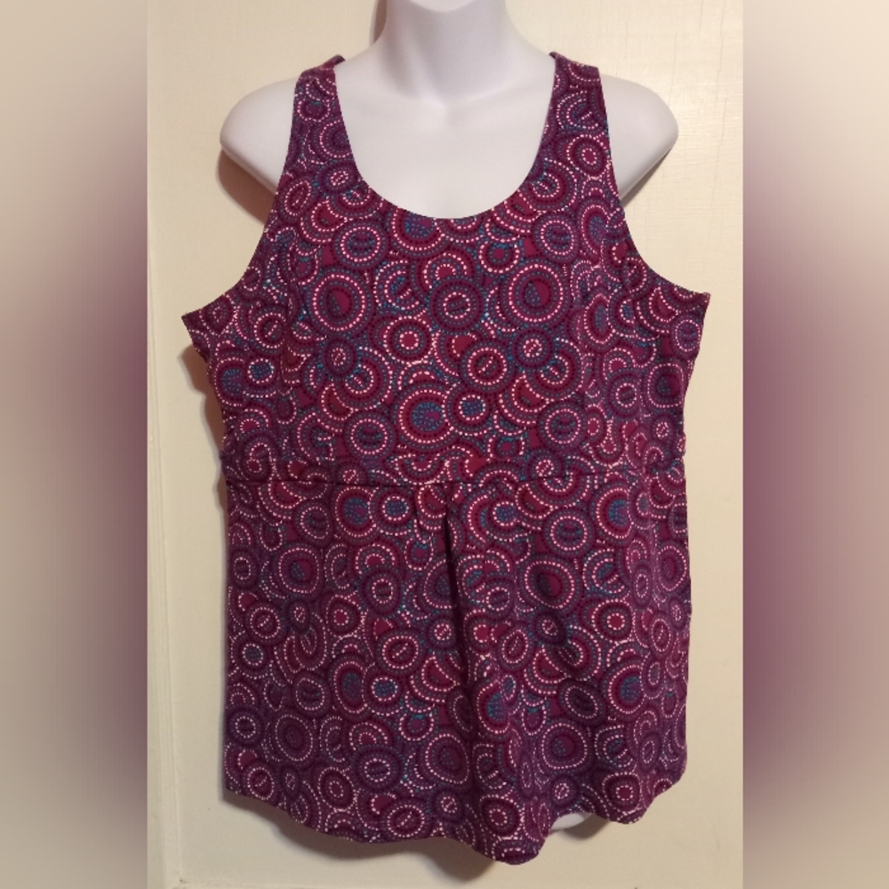 Monroe & Main Purple Polka Dot Top Sx XL